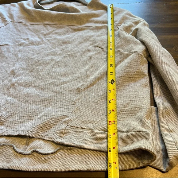 Les Lunes Gray Mock Neck Sweater Top Lightweight Organic Cotton Boxy Short Crop - Picture 7 of 7